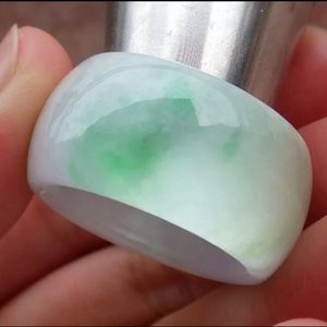 Certified BURMA A JADE Jadeite Band RING USA. 9.5